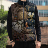 Hawaii Makahiki Sleeveless Puffer Jacket Polynesian Sky And Earth DT05 - Polynesian Pride