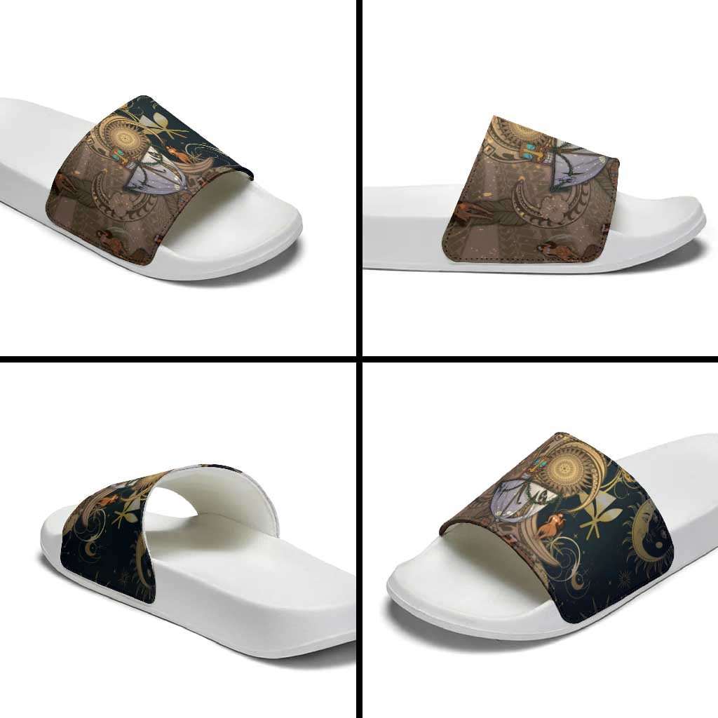Hawaii Makahiki Slide Sandals Polynesian Sky And Earth DT05 - Polynesian Pride