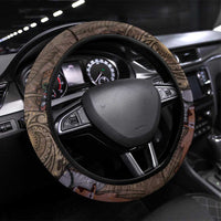 Hawaii Makahiki Steering Wheel Cover Polynesian Sky And Earth DT05 Universal Fit Gold - Polynesian Pride
