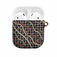 Hawaii Palaka Niihau Shell Lei AirPods Case Tropical Island Plaid Patterns DT05 Black - Polynesian Pride