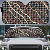 Hawaii Palaka Niihau Shell Lei Auto Sun Shade Tropical Island Plaid Patterns DT05 Black - Polynesian Pride