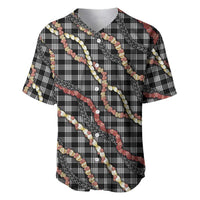Hawaii Palaka Niihau Shell Lei Baseball Jersey Tropical Island Plaid Patterns DT05 Black - Polynesian Pride