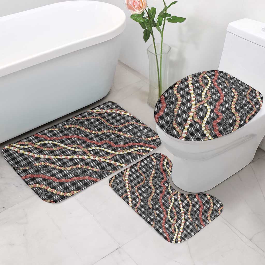 Hawaii Palaka Niihau Shell Lei Bathroom Set Tropical Island Plaid Patterns DT05 - Polynesian Pride