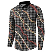 Hawaii Palaka Niihau Shell Lei Button Sweatshirt Tropical Island Plaid Patterns DT05 - Polynesian Pride