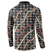 Hawaii Palaka Niihau Shell Lei Button Sweatshirt Tropical Island Plaid Patterns DT05 - Polynesian Pride