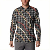 Hawaii Palaka Niihau Shell Lei Button Sweatshirt Tropical Island Plaid Patterns DT05 - Polynesian Pride