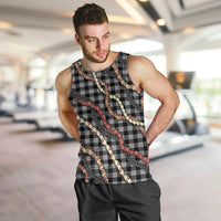 Hawaii Palaka Niihau Shell Lei Men Tank Top Tropical Island Plaid Patterns DT05 Black - Polynesian Pride