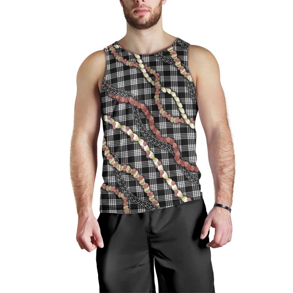 Hawaii Palaka Niihau Shell Lei Men Tank Top Tropical Island Plaid Patterns DT05 - Polynesian Pride