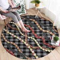 Hawaii Palaka Niihau Shell Lei Round Carpet Tropical Island Plaid Patterns DT05 - Polynesian Pride