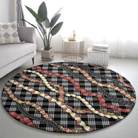 Hawaii Palaka Niihau Shell Lei Round Carpet Tropical Island Plaid Patterns DT05 - Polynesian Pride