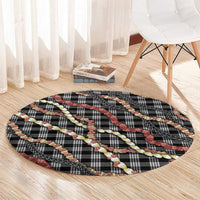 Hawaii Palaka Niihau Shell Lei Round Carpet Tropical Island Plaid Patterns DT05 - Polynesian Pride