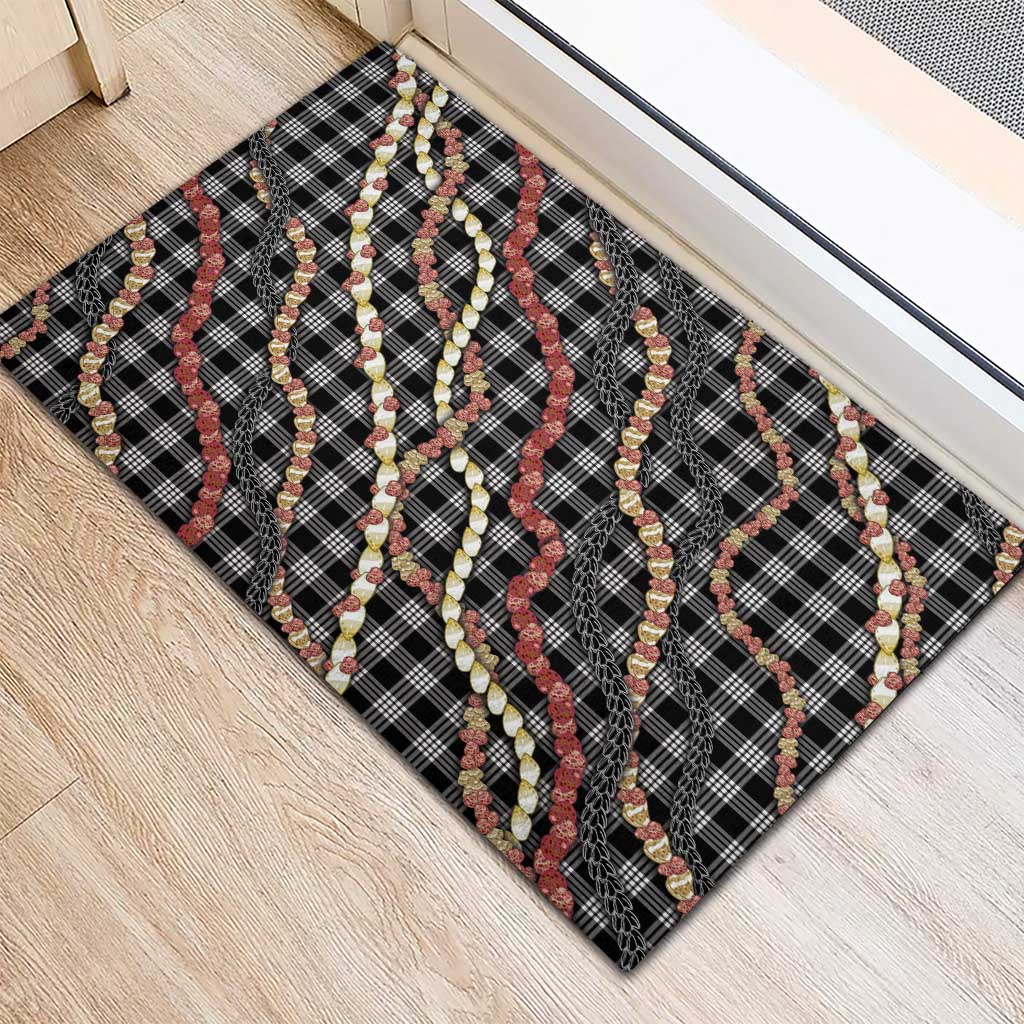 Hawaii Palaka Niihau Shell Lei Rubber Doormat Tropical Island Plaid Patterns DT05 - Polynesian Pride