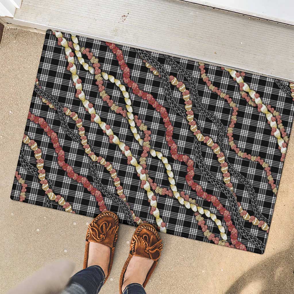 Hawaii Palaka Niihau Shell Lei Rubber Doormat Tropical Island Plaid Patterns DT05 - Polynesian Pride