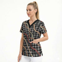 Hawaii Palaka Niihau Shell Lei Scrub Top Tropical Island Plaid Patterns DT05 - Polynesian Pride