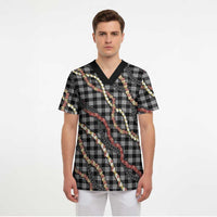 Hawaii Palaka Niihau Shell Lei Scrub Top Tropical Island Plaid Patterns DT05 - Polynesian Pride