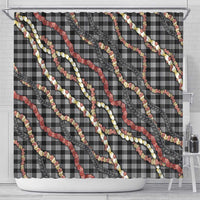 Hawaii Palaka Niihau Shell Lei Shower Curtain Tropical Island Plaid Patterns DT05 - Polynesian Pride