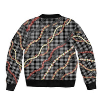 Hawaii Palaka Niihau Shell Lei Sleeve Zip Bomber Jacket Tropical Island Plaid Patterns DT05 - Polynesian Pride