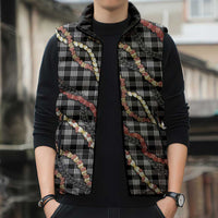 Hawaii Palaka Niihau Shell Lei Sleeveless Puffer Jacket Tropical Island Plaid Patterns DT05 - Polynesian Pride