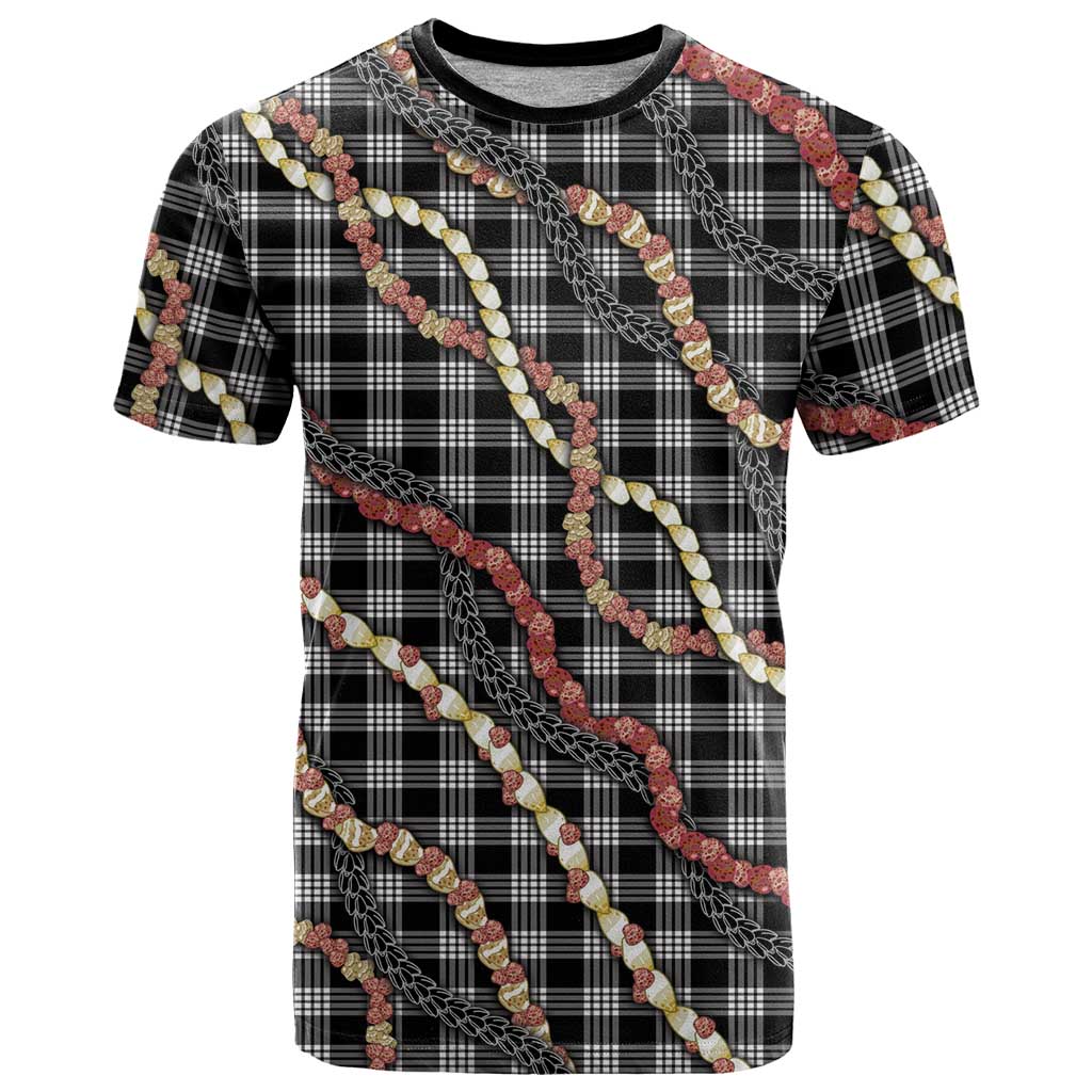 Hawaii Palaka Niihau Shell Lei T Shirt Tropical Island Plaid Patterns DT05 Black - Polynesian Pride