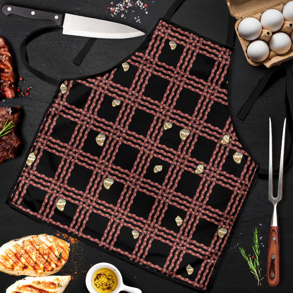 Hawaii Palaka Kahelelani Shell Lei Costume Apron Plaid Patterns DT05 Black - Polynesian Pride