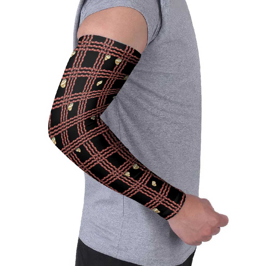 Hawaii Palaka Kahelelani Shell Lei Costume Arm Sleeves Plaid Patterns DT05 - Polynesian Pride