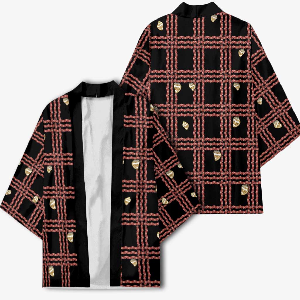 Hawaii Palaka Kahelelani Shell Lei Costume Kimono Plaid Patterns DT05 - Polynesian Pride