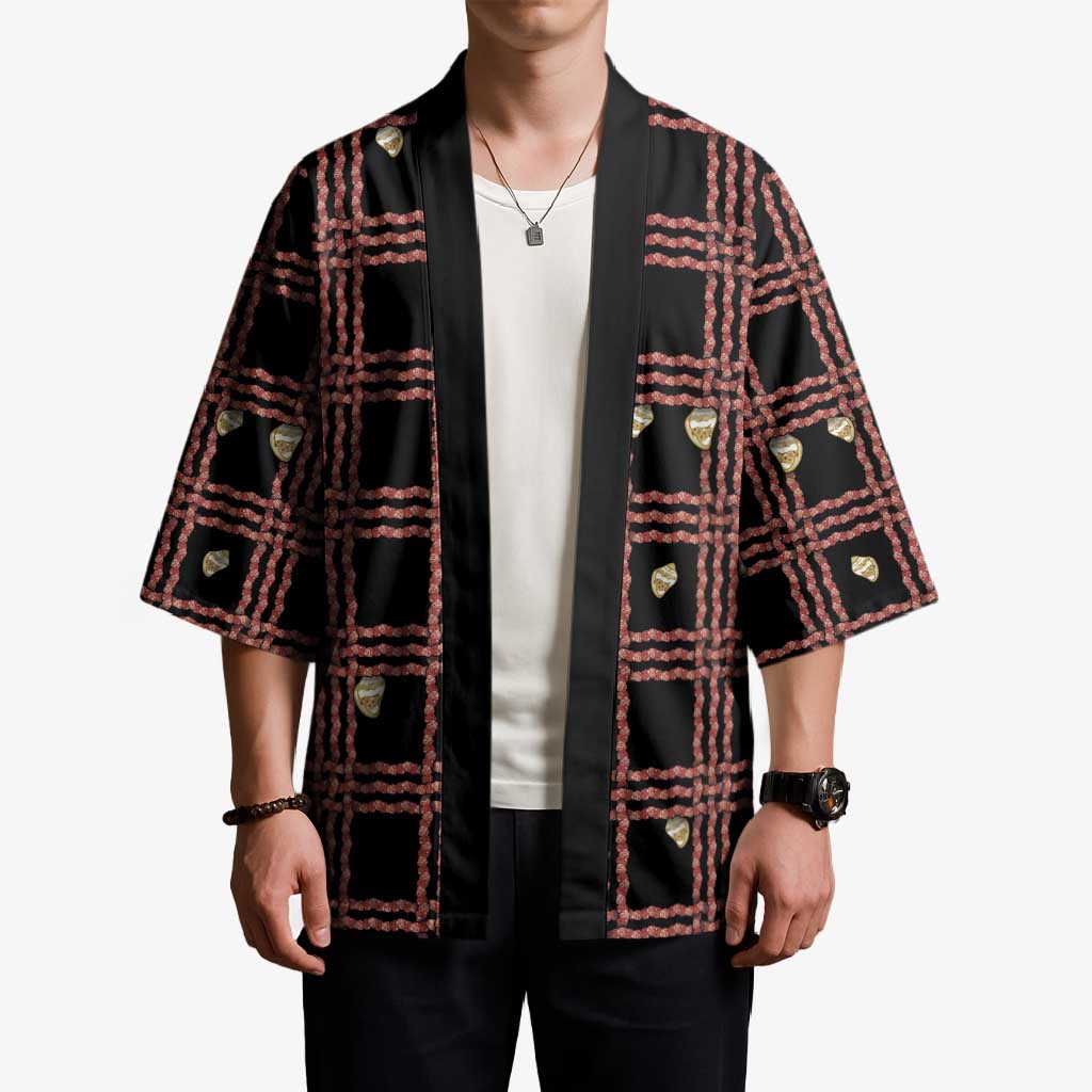 Hawaii Palaka Kahelelani Shell Lei Costume Kimono Plaid Patterns DT05 - Polynesian Pride