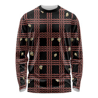 Hawaii Palaka Kahelelani Shell Lei Costume Long Sleeve Shirt Plaid Patterns DT05 Unisex Black - Polynesian Pride