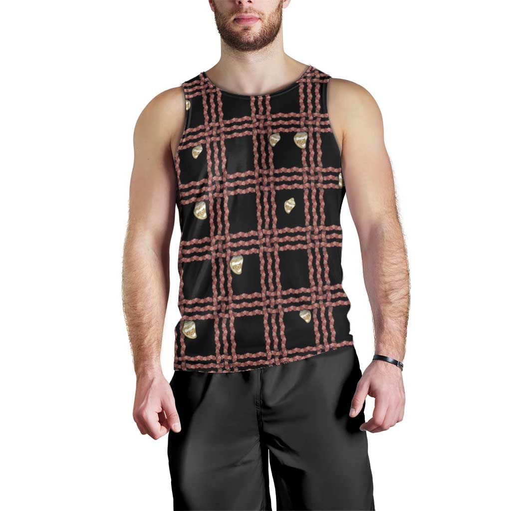 Hawaii Palaka Kahelelani Shell Lei Costume Men Tank Top Plaid Patterns DT05 - Polynesian Pride