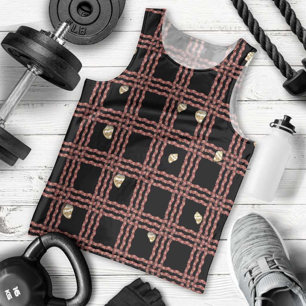 Hawaii Palaka Kahelelani Shell Lei Costume Men Tank Top Plaid Patterns DT05 - Polynesian Pride