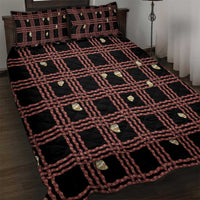 Hawaii Palaka Kahelelani Shell Lei Costume Quilt Bed Set Plaid Patterns DT05 Black - Polynesian Pride
