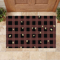 Hawaii Palaka Kahelelani Shell Lei Costume Rubber Doormat Plaid Patterns DT05 Black - Polynesian Pride