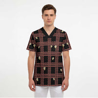 Hawaii Palaka Kahelelani Shell Lei Costume Scrub Top Plaid Patterns DT05 - Polynesian Pride