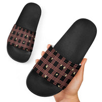 Hawaii Palaka Kahelelani Shell Lei Costume Slide Sandals Plaid Patterns DT05 - Polynesian Pride