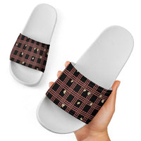 Hawaii Palaka Kahelelani Shell Lei Costume Slide Sandals Plaid Patterns DT05 - Polynesian Pride