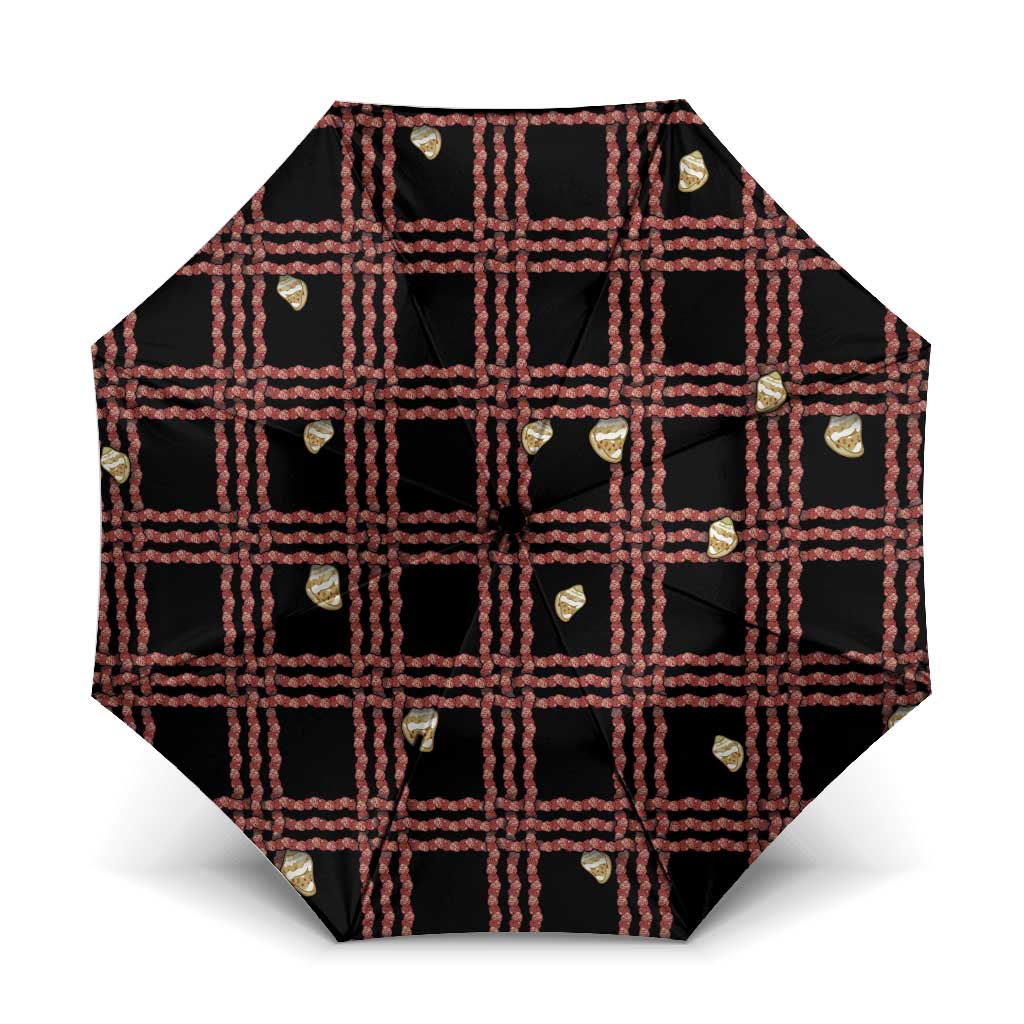 Hawaii Palaka Kahelelani Shell Lei Costume Umbrella Plaid Patterns DT05 One Size Folded 11.42 inch Opened Diameter 37.4 inch Black - Polynesian Pride