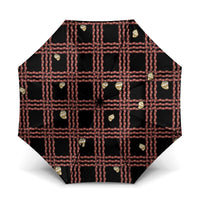 Hawaii Palaka Kahelelani Shell Lei Costume Umbrella Plaid Patterns DT05 One Size Folded 11.42 inch Opened Diameter 37.4 inch Black - Polynesian Pride