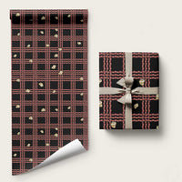 Hawaii Palaka Kahelelani Shell Lei Costume Wrapping Paper Plaid Patterns DT05 58" × 23" Black - Polynesian Pride