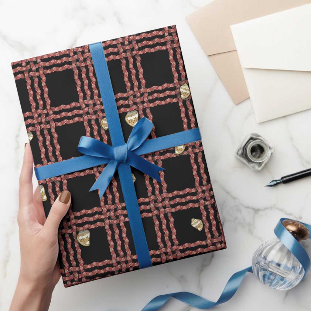 Hawaii Palaka Kahelelani Shell Lei Costume Wrapping Paper Plaid Patterns DT05 - Polynesian Pride