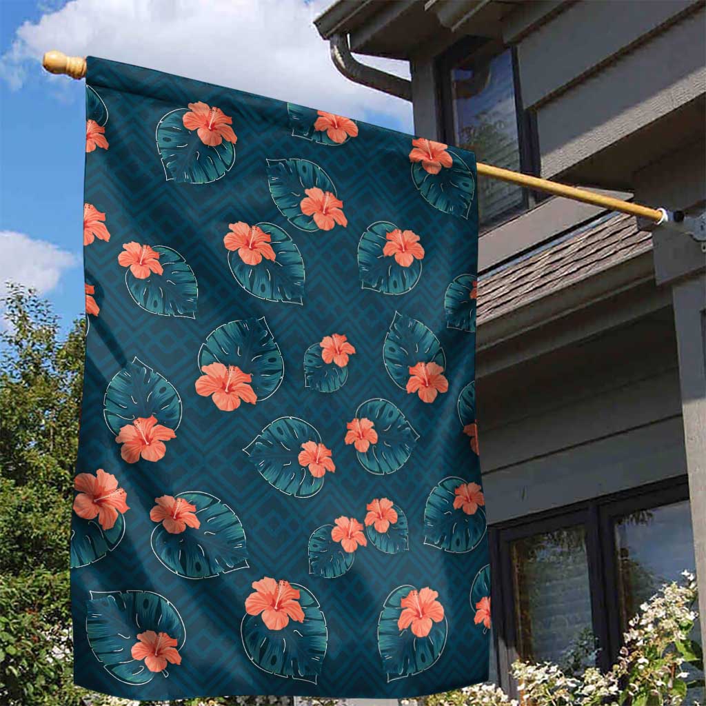 Hawaii Monstera Garden Flag Hibiscus Flowers Simple Style DT05 - Polynesian Pride