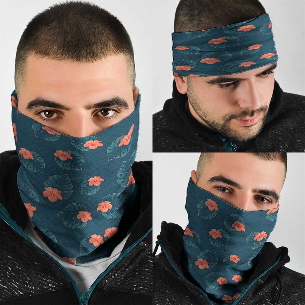 Hawaii Monstera Neck Gaiter Hibiscus Flowers Simple Style DT05 - Polynesian Pride