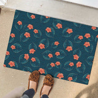 Hawaii Monstera Rubber Doormat Hibiscus Flowers Simple Style DT05 - Polynesian Pride