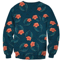 Hawaii Monstera Sweatshirt Hibiscus Flowers Simple Style DT05 - Polynesian Pride