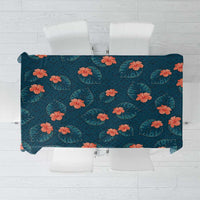 Hawaii Monstera Tablecloth Hibiscus Flowers Simple Style DT05 Dark Teal - Polynesian Pride