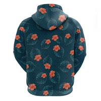 Hawaii Monstera Zip Hoodie Hibiscus Flowers Simple Style DT05 - Polynesian Pride