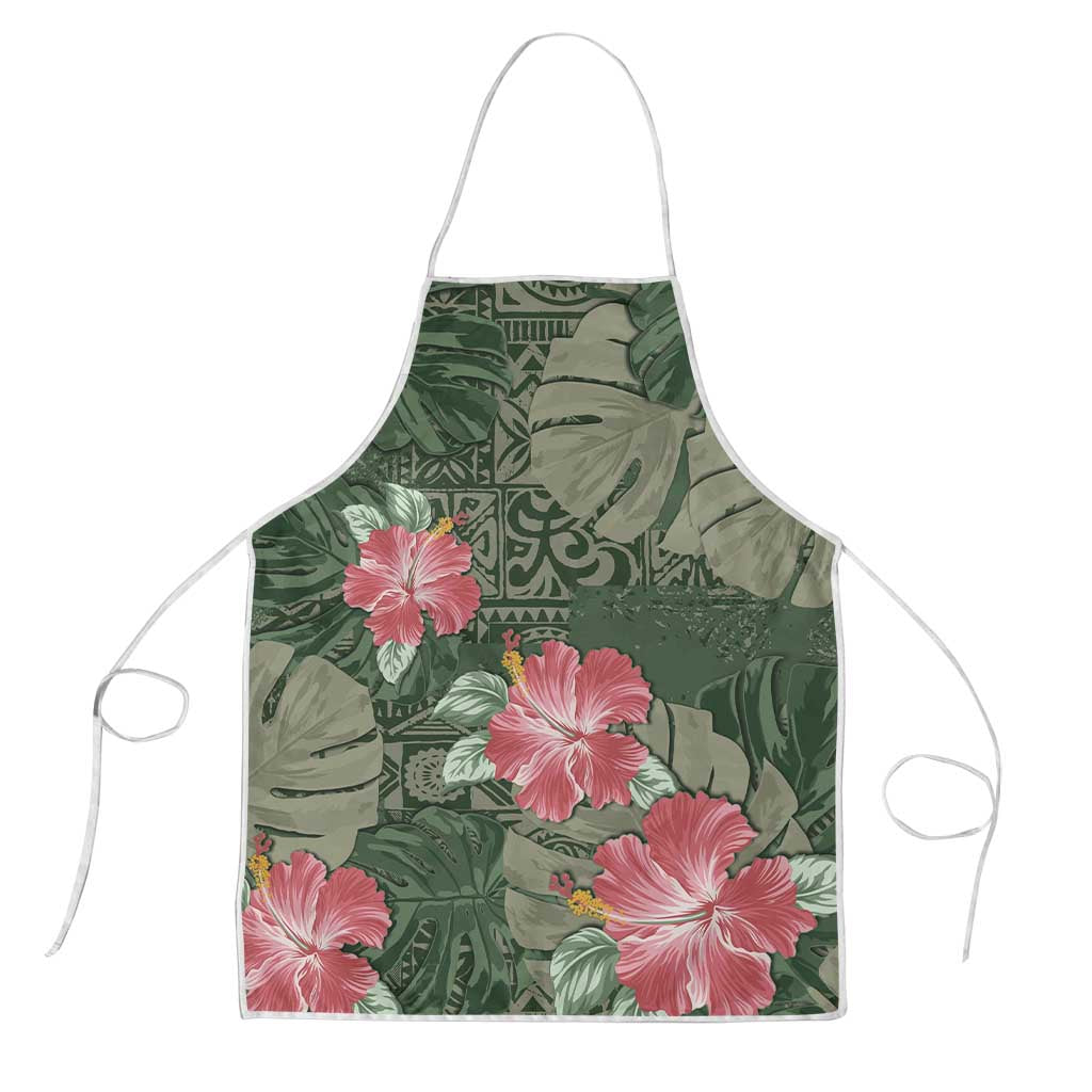 Hawaii Apron Green Polynesian Monstera Patterns DT05 Green - Polynesian Pride