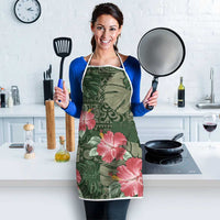 Hawaii Apron Green Polynesian Monstera Patterns DT05 - Polynesian Pride