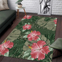 Hawaii Area Rug Green Polynesian Monstera Patterns DT05 Green - Polynesian Pride