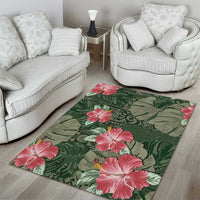 Hawaii Area Rug Green Polynesian Monstera Patterns DT05 - Polynesian Pride