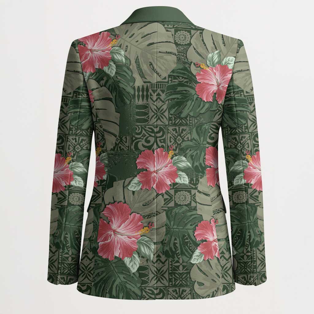 Hawaii Blazer Green Polynesian Monstera Patterns DT05 - Polynesian Pride